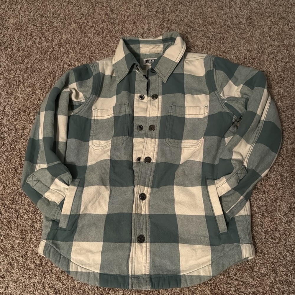Boys size 7 lined fleece snap jacket